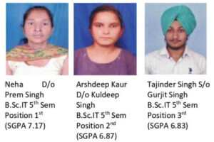 Read more about the article ਕੇ.ਐਮ.ਐਸ ਕਾਲਜ ਦੇ ਬੀ.ਐਸ.ਸੀ ਆਈ.ਟੀ ਪੰਜਵੇਂ ਸਮੈਸਟਰ ਦੀ ਵਿਦਿਆਰਥਣ ਨੇਹਾ ਨੇ ਪਹਿਲਾ ਸਥਾਨ ਹਾਸਲ ਕੀਤਾ : ਪ੍ਰਿੰਸੀਪਲ ਡਾ.ਸ਼ਬਨਮ ਕੌਰ