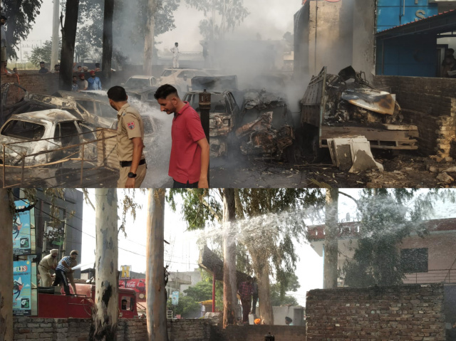 You are currently viewing ਥਾਣਾ ਟਾਂਡਾ ਚ ਵੱਖ ਵੱਖ ਕੇਸਾਂ ਚ ਬੰਦ ਪਈਆਂ ਗੱਡੀਆਂ ਨੂੰ ਲੱਗੀ ਭਿਆਨਕ ਅੱਗ,30 ਤੋਂ 35 ਗੱਡੀਆਂ ਸੜੀਆਂ