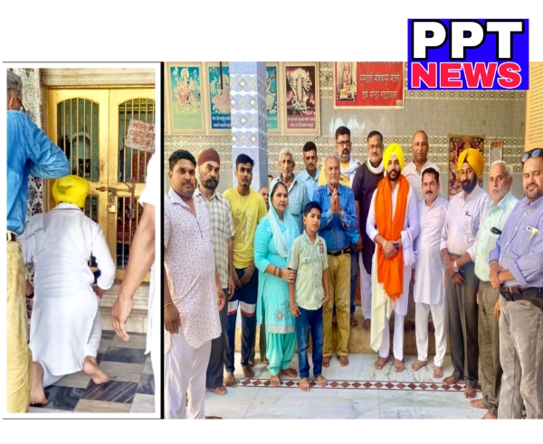 You are currently viewing ਜਿਲਾ ਯੂਥ ਪ੍ਰਧਾਨ ਬਣਨ ਉਪਰਾਂਤ ਚੌਧਰੀ ਰਾਜਾ ਪ੍ਰਾਚੀਨ ਸ਼੍ਰੀ ਦੇਵੀ ਮੰਦਿਰ ਵਿਖੇ ਹੋਏ ਨਤਮਸਤਕ , ਸਨਮਾਨਿਤ