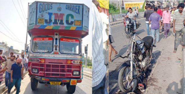 You are currently viewing BIG BREAKING.. ਮੋਟਰਸਾਈਕਲ ਤੇ ਟੱਰਕ ਵਿਚਕਾਰ ਹੋਈ ਜਬਰਦਸਤ ਟੱਕਰ, 3/4 ਦਾ ਜਾਨੀ ਨੁਕਸਾਨ ਹੋਣ ਦਾ ਖਦਸ਼ਾ 