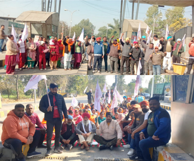 You are currently viewing ਕਿਸਾਨ ਮਜ਼ਦੂਰ ਸੰਘਰਸ਼ ਕਮੇਟੀ ਪੰਜਾਬ ਵਲੋਂ ਮਾਨਗੜ੍ਹ ਟੋਲਪਲਾਜਾ ਤੇ ਲਗਾਇਆ ਧਰਨਾ,15 ਜਨਵਰੀ ਤੱਕ ਟੋਲ ਪਲਾਜ਼ਾ ਫ੍ਰੀ ਕਰਨ ਦਾ ਕੀਤਾ ਐਲਾਨ 