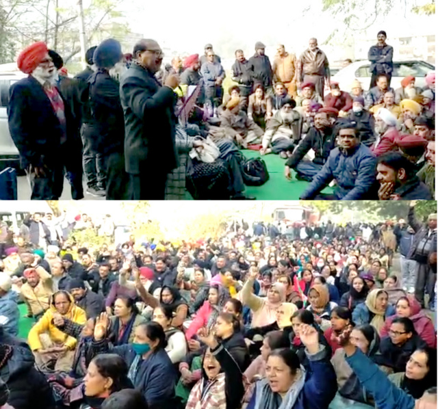 Read more about the article पंजाब के सरकारी सहायता प्राप्त (एडिड्) स्कूलों के हजारों शिक्षकों और पेंशनभोगियों ने छठे वेतन आयोग की सिफारिशों को लागू करने के लिए दिया धरना 