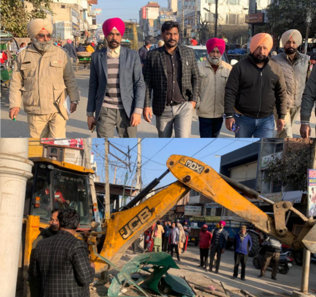 You are currently viewing ਨਗਰ ਨਿਗਮ ਬਟਾਲਾ ਤੇ ਪੁਲਿਸ ਵਿਭਾਗ ਦੀ ਸਾਂਝੀ ਟੀਮ ਨੇ ਲੀਕ ਵਾਲਾ ਤਾਲਾਬ ਨੇੜੇ ਕੀਤੇ ਨਾਜਾਇਜ਼ ਕਬਜ਼ੇ ਹਟਾਏ