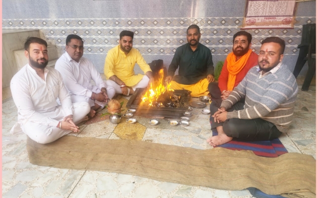 You are currently viewing भगवान परशुराम सेना द्वारा हवन यज्ञ कर हिन्दू नववर्ष का आगमन किया