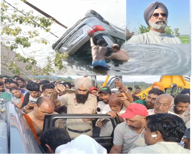 Read more about the article संतुलन बिगड़ने से कार तलवाडा नहर में गिरी ,चालक की मौ+त