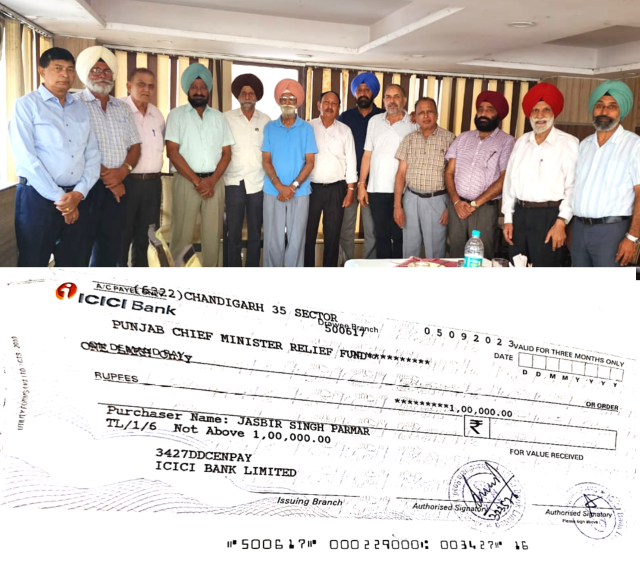 You are currently viewing ਖੇਤੀਬਾੜੀ ਟੈਕਨੋਕਰੇਟਸ਼ ਐਸੋਸੀਏਸ਼ਨ ਹੁਸ਼ਿਆਰਪੁਰ ਨੇ ਪਾਇਆ ਮੁੱਖ ਮੰਤਰੀ ਰੀਲੀਫ ਫੰਡ ਵਿਚ ਇੱਕ ਲੱਖ ਰੁਪਏ ਦਾ ਯੋਗਦਾਨ