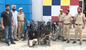 Read more about the article चोरी के 4 मोटरसाइकिलों समेत 2 नौजवानों को पुलिस ने दबोचा