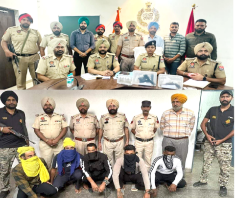 You are currently viewing ਬਟਾਲਾ ‘ਚ ਫਿਰੋਤੀ ਮੰਗਣ ਅਤੇ ਘਰ ਦੇ ਬਾਹਰ ਗੋਲੀਆਂ ਚਲਾਉਣ ਵਾਲੇ 6 ਦੋਸ਼ੀ ਅਸਲੇ ਸਮੇਤ ਕਾਬੂ