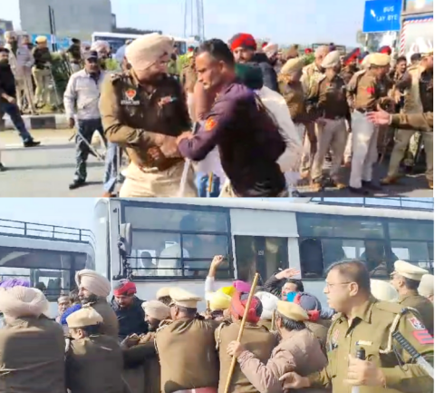 You are currently viewing ਮੁਕੇਰੀਆਂ ‘ਚ ਕਿਸਾਨਾਂ ਅਤੇ ਪੁਲਿਸ ਵਿਚਾਲੇ ਹੋਈ ਧੱਕਾ-ਮੁੱਕੀ, ਪ੍ਰਦਰਸ਼ਨਕਾਰੀਆਂ ਨੂੰ ਪੁਲਿਸ ਨੇ ਖਦੇੜਿਆ 