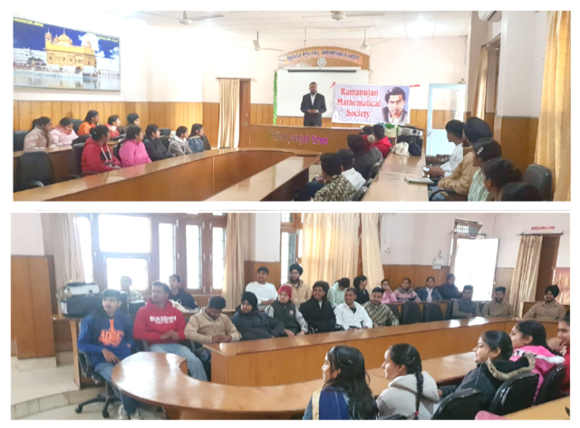 You are currently viewing ਖ਼ਾਲਸਾ ਕਾਲਜ ਗੜ੍ਹਦੀਵਾਲਾ ਵੱਲੋਂ “ਰਾਸ਼ਟਰੀ ਗਣਿਤ ਦਿਵਸ” ਦੇ ਮੌਕੇ ਤੇ ਇੱਕ ਵਿਸ਼ੇਸ਼ ਲੈਕਚਰ ਕਰਵਾਇਆ