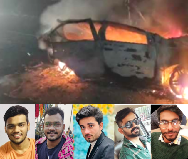 You are currently viewing ਨੈਸ਼ਨਲ ਹਾਈਵੇ ‘ਤੇ ਵਾਪਰੇ ਦਰਦਨਾਕ ਹਾਦਸੇ ‘ਚ ਕਾਰ ਸਵਾਰ 5 ਨੌਜਵਾਨਾਂ ਦੀ ਮੌ+ਤ,ਇੱਕ ਗੰਭੀਰ ਜ+ਖਮੀ 
