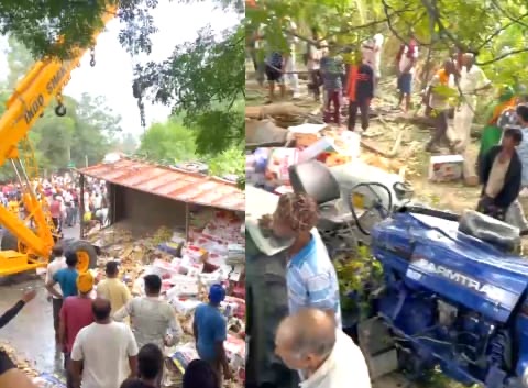 You are currently viewing ਸੇਬਾਂ ਨਾਲ ਭਰੇ ਟਰੱਕ ਅਤੇ ਟਰੈਕਟਰ ਟਰਾਲੀ ਵਿਚਾਲੇ ਟੱਕਰ ‘ਚ ਟਰੈਕਟਰ ਸਵਾਰ ਦੀ ਮੌ+ਤ