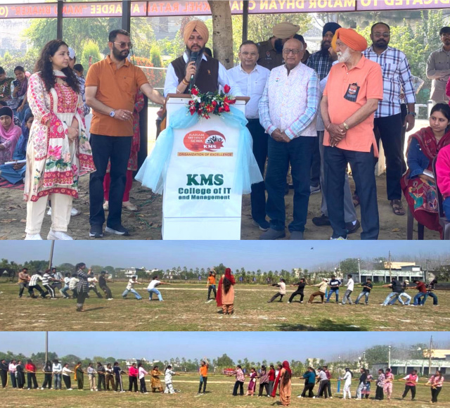 Read more about the article KMS ਕਾਲਜ ਵਿਖੇ ਵਿਧਾਇਕ ਕਰਮਵੀਰ ਸਿੰਘ ਘੁੰਮਣ ਨੇ ਸਪੋਰਟਸ ਮੀਟ ਦਾ ਕੀਤਾ ਉਦਘਾਟਨ 