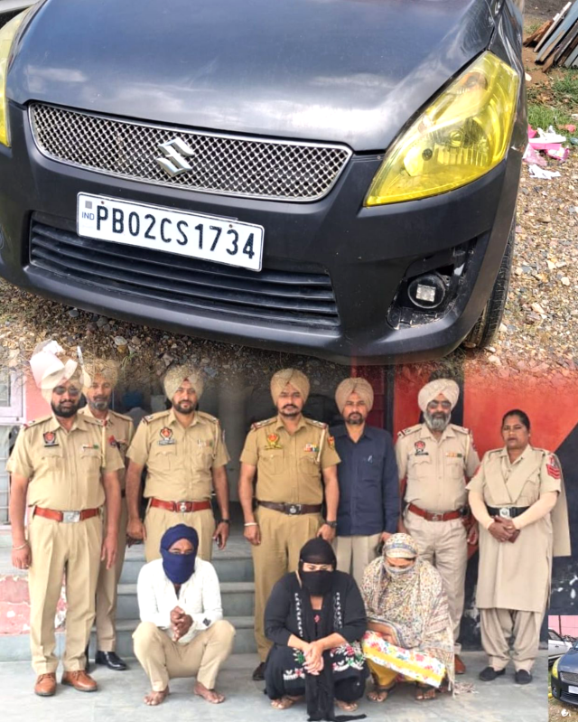 You are currently viewing ਪੁਲਿਸ ਦੀ ਵੱਡੀ ਕਾਰਵਾਈ : ਨਸ਼ਾ ਤਸਕਰੀ ‘ਚ ਸ਼ਾਮਲ 2 ਮਹਿਲਾਵਾਂ ਸਮੇਤ ਡਰਾਈਵਰ ਕਾਬੂ,ਗੱਡੀ ਤੇ ਡਰੱਗ ਮਨੀ ਬਰਾਮਦ