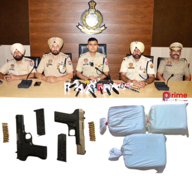 ਵਿਦੇਸ਼ੀ ਸਬੰਧਾਂ ਵਾਲੇ ਨਸ਼ਾ ਅਤੇ ਹਥਿਆਰ ਤਸਕਰੀ ਮਾਡਿਊਲ ਦੇ ਚਾਰ ਕਾਰਕੁੰਨ ਗ੍ਰਿਫਤਾਰ; 9.9 ਕਿਲੋ ਹੈਰੋਇਨ, ਦੋ ਪਿਸਤੌਲਾਂ ਬਰਾਮਦ