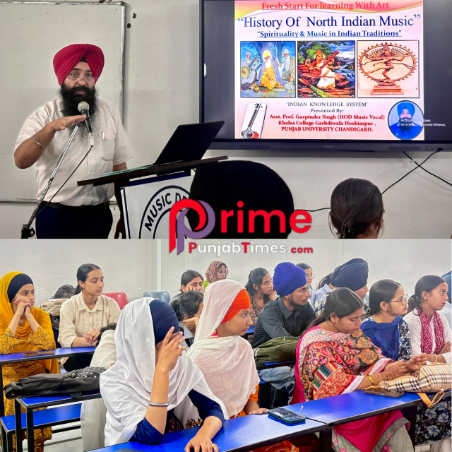 You are currently viewing ਖ਼ਾਲਸਾ ਕਾਲਜ ਵਿਖੇ ਸੰਗੀਤ ਵਿਭਾਗ ਵੱਲੋਂ ‘ਭਾਰਤੀ ਗਿਆਨ ਪ੍ਰਣਾਲੀ’ ਤਹਿਤ ਵਿਸ਼ੇਸ਼ ਲੈਕਚਰ ਕਰਵਾਇਆ ਗਿਆ