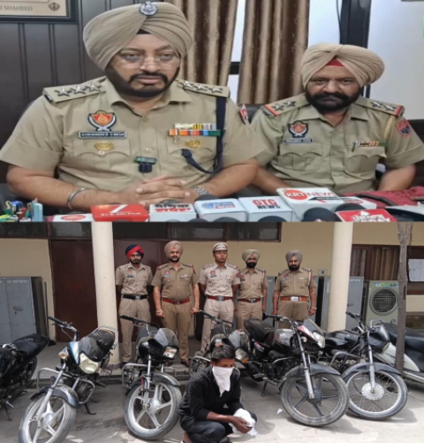 You are currently viewing *ਚੋਰੀਸ਼ੁਦਾ 7 ਮੋਟਰਸਾਈਕਲ ਅਤੇ 1 ਐਕਟਿਵਾ ਸਮੇਤ ‘ਸ਼ਾਤਿਰ ਚੋਰ’ ਆਇਆ ਪੁਲਿਸ ਅੜਿੱਕੇ* 