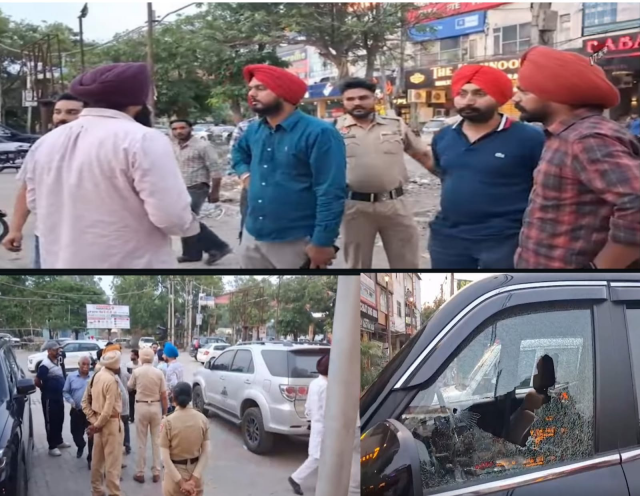 You are currently viewing ਫਲੈਗ ਮਾਰਚ ਦੌਰਾਨ ਜਲੰਧਰ ਰੋਡ ‘ਤੇ ਗੋਲੀਬਾਰੀ, ਹੋਟਲ ਬਾਹਰ ਖੜ੍ਹੀਆਂ ਗੱਡੀਆਂ ਦੇ ਸ਼ੀਸ਼ੇ ਟੁੱਟੇ