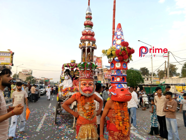 श्री रामलीला कमेटी दसूहा ने निकाली राम विवाह संबंधी भव्य शोभायात्रा